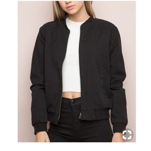 Brandy Melville Black Kasey Bomber Spring Jacket